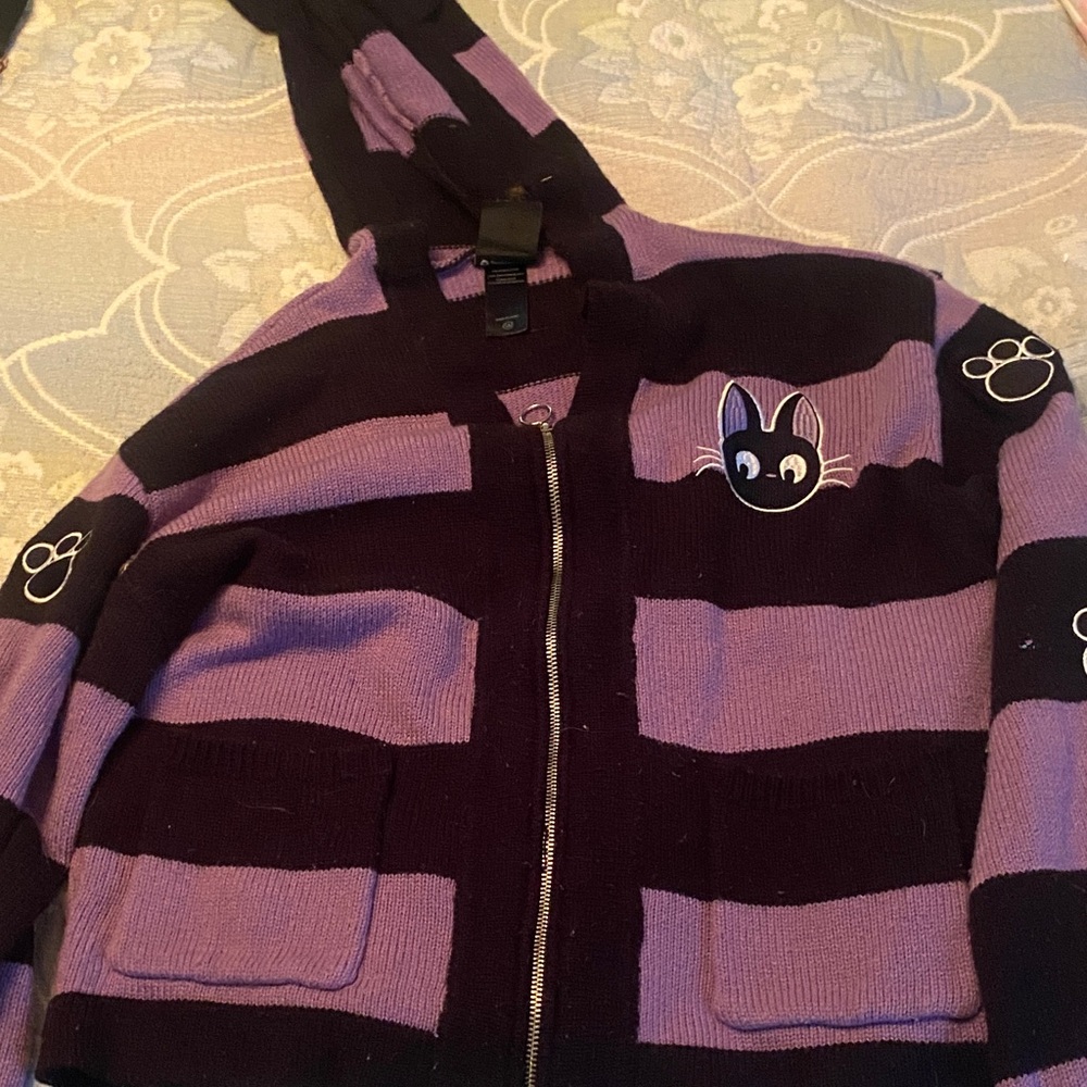 Hot Topic Purple and Black Striped Jacket